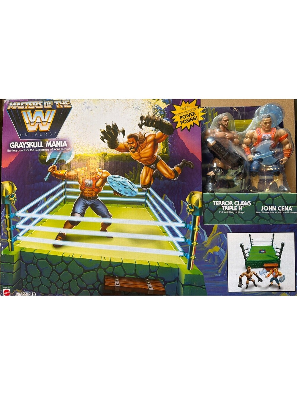 Masters of the WWE Universe Grayskull Mania Bundle Triple H John Cena MIB